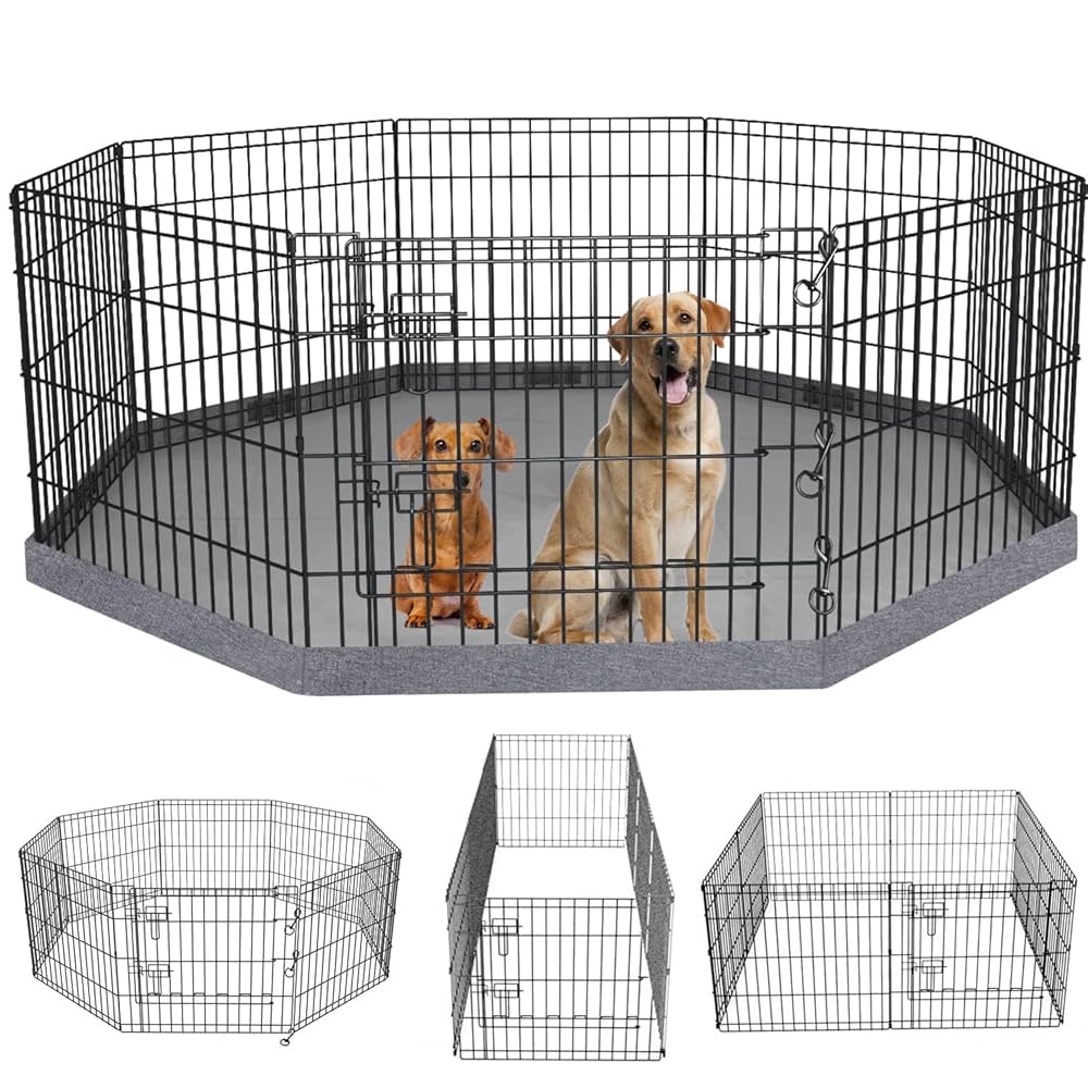 Amazon.com : PETIME Foldable Metal Dog Exercise Pen/Pet