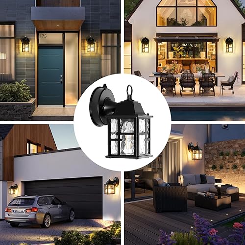 Miniatura 8 de Luces de pared para exteriores, paquete de 2 luces de porche del atardecer al amanecer, accesorios de iluminación exterior montados en la pared,