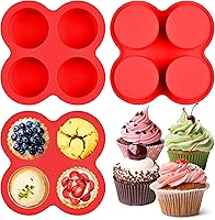Vista 1 de 2 Pack Air Fryer Egg Bite Molds, 4-Cup Mini Round Muffin Pans Silicone Baking Molds For Oven, Air Fryer and Pot Production Egg Bites, Cupcake