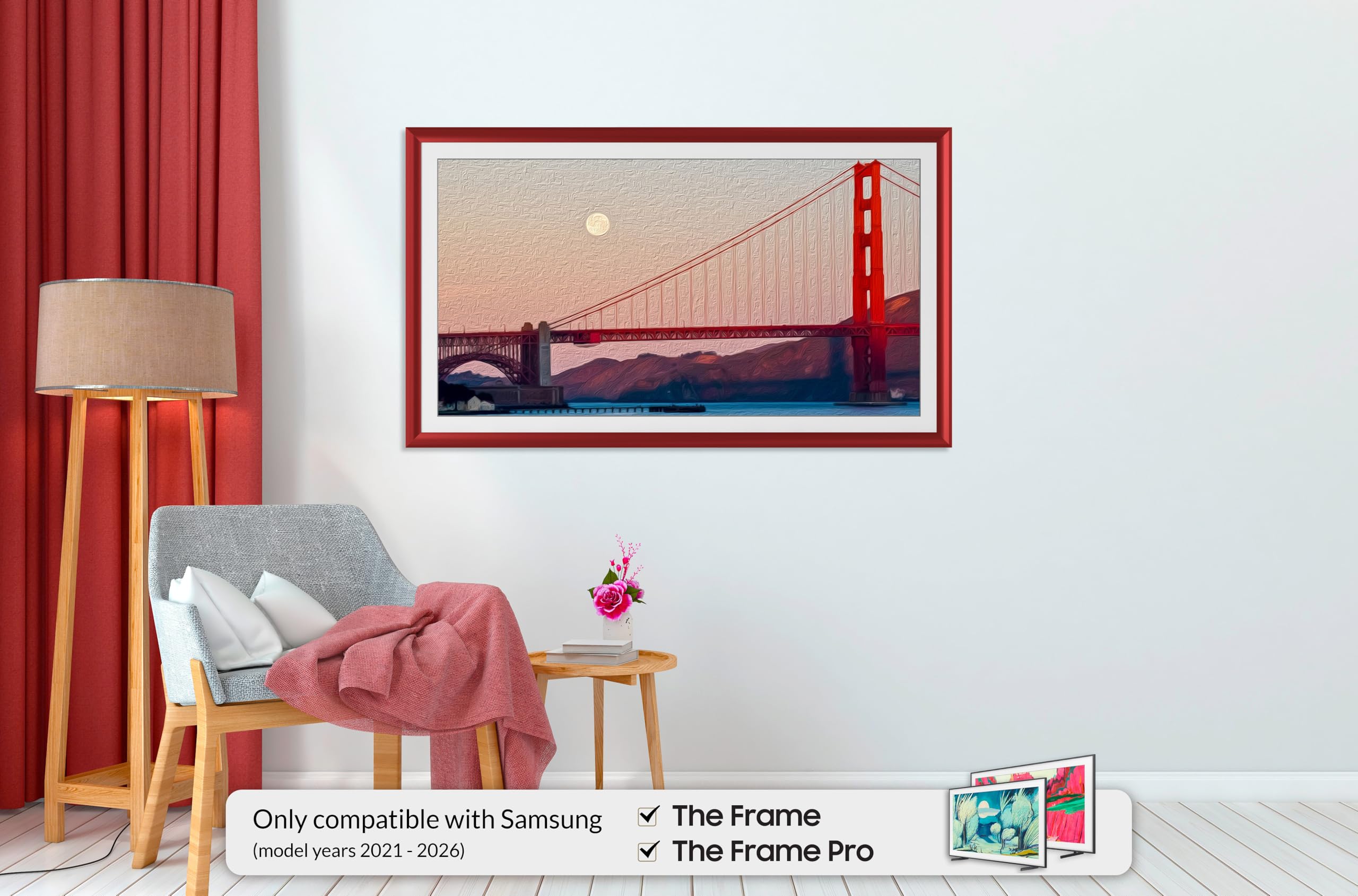 Corno Candy Red Prismatico Per Samsung The Frame 55 Pollici - Dettaglio