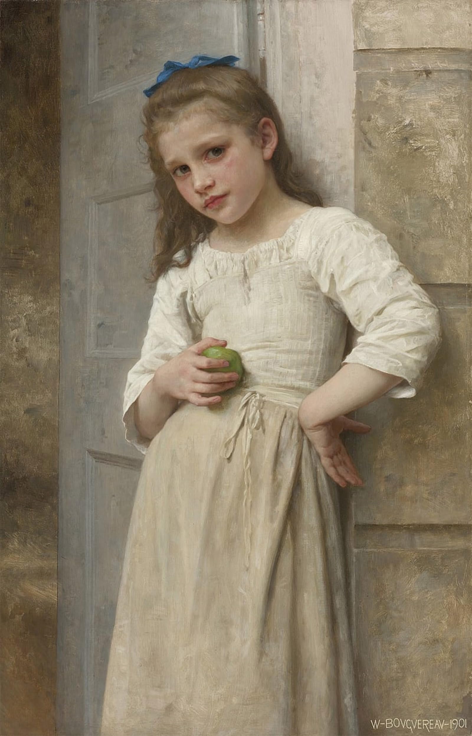 HRJUBWREE Vintage Poster Photo Wall Print Mural Artwork the First Jewels by William Adolphe Bouguereau Art Prints Painting for Office Decor 60x90cm
