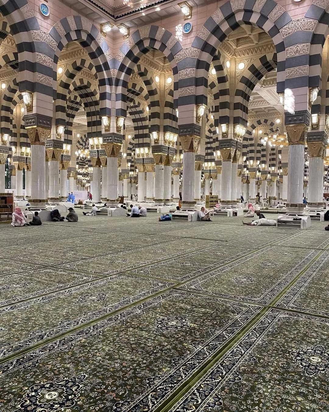 Medina Gebetsteppich mit Rawdah inspiriertem Design, Extra Weich und dick (8 mm)- 1 Mio. Knoten/m² -komfortabel für Gebet, Zuhause & Geschenk