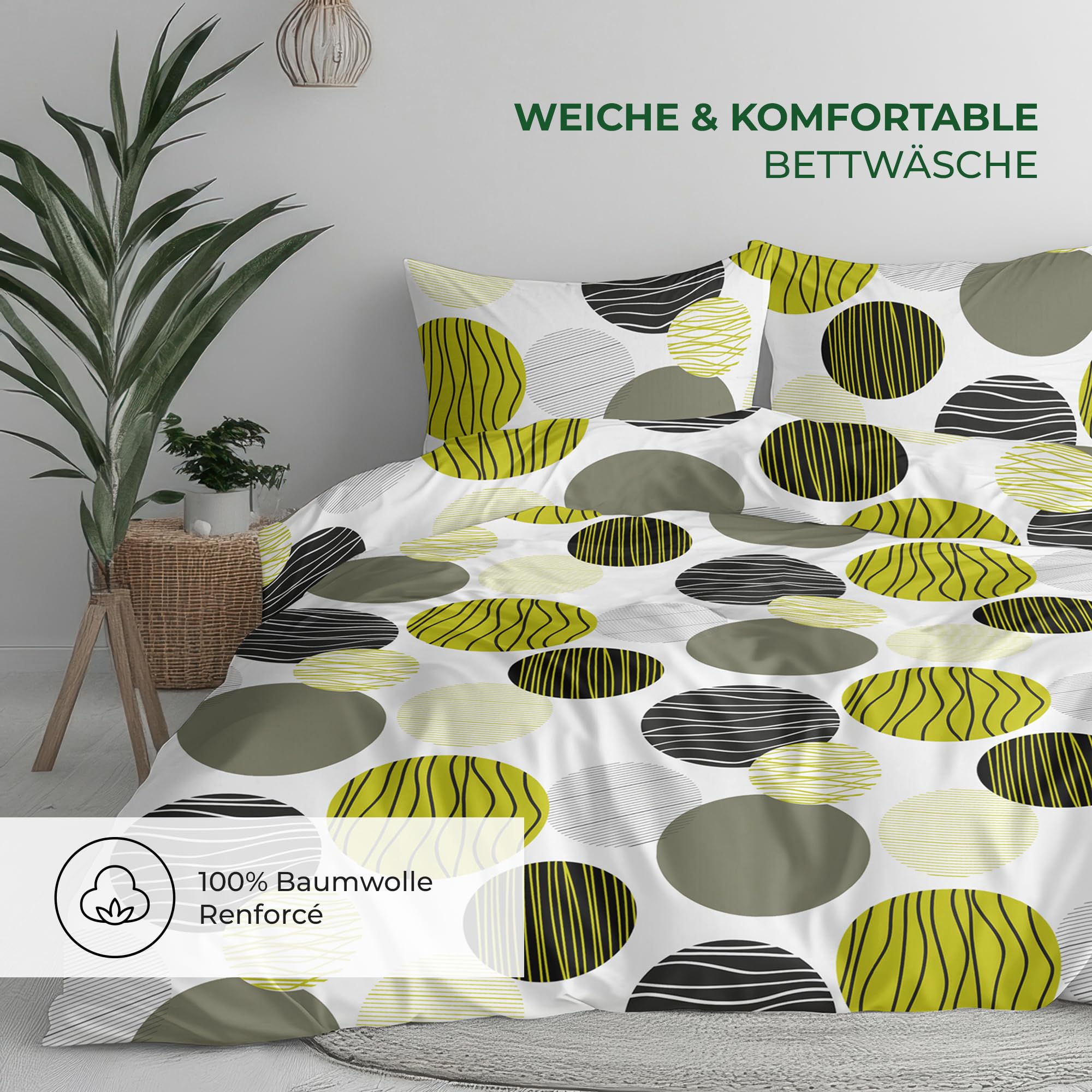 Ropa de cama premium de 200 x 200 cm, 100 % algodón transpirable con cremallera, color gris, lunares negros, 3 piezas, funda nórdica de 200 x 200 cm y 2 fundas de almohada de 80 x 80 cm