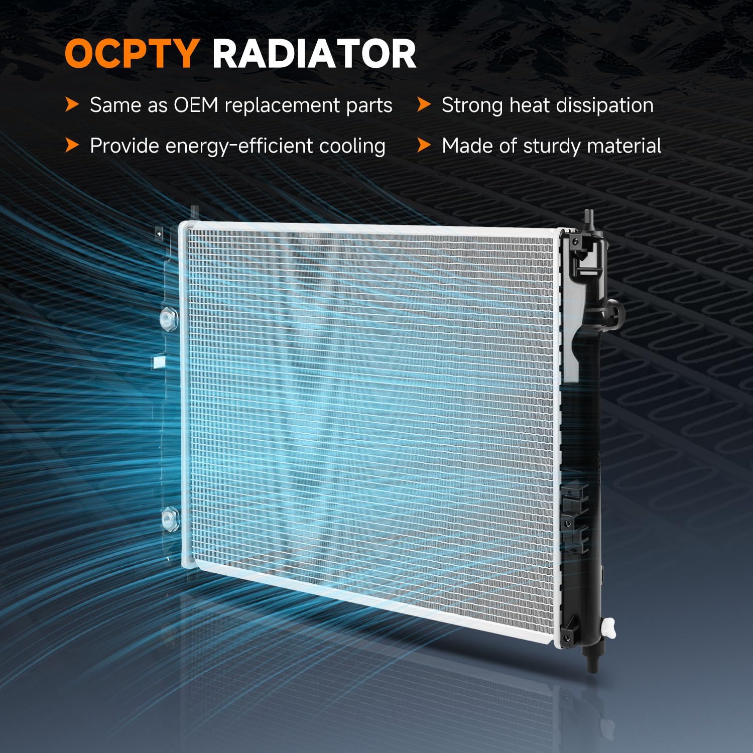 OCPTY 13097 Aluminum Radiator Replacement fit for 2009-2013 Chevrolet Aveo 1.6L 2009-2011 for Chevrolet Aveo5 1.6L 2009-2010 for Pontiac G3 1.6L 2009 for Pontiac Replace# 95227754, GM3010527