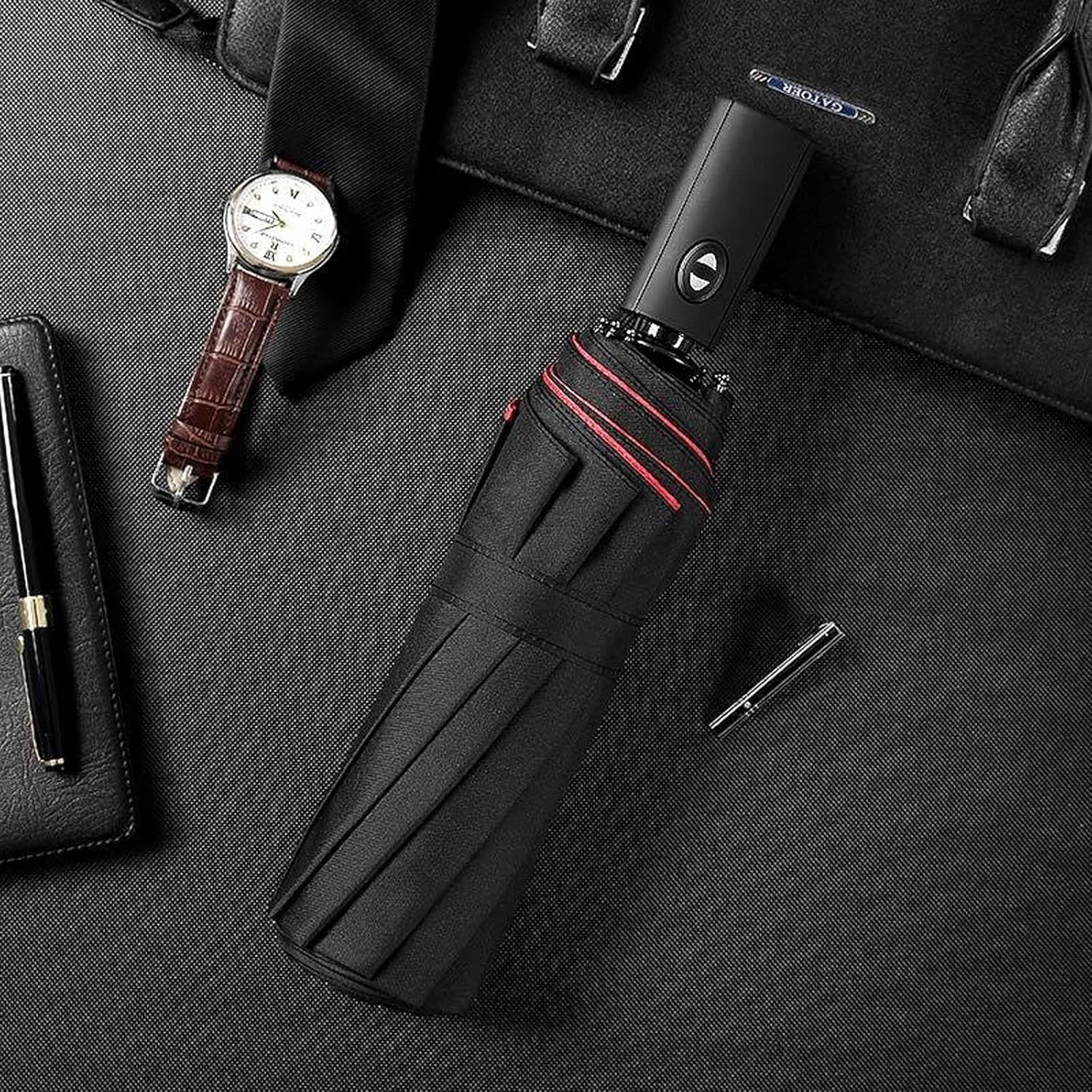 Folding Umbrellas Windproof Double Layer Resistant Umbrella Fully Automatic Rain Men Women Strong Luxury Business Male Large Umbrellas Parasol