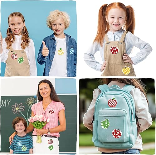 Miniatura 5 de Kirako 9 parches para planchar para el regreso a clases, lápiz ABC colorido Apple School Bus Coser Reparación Bordado Apliques DIY Manualidades