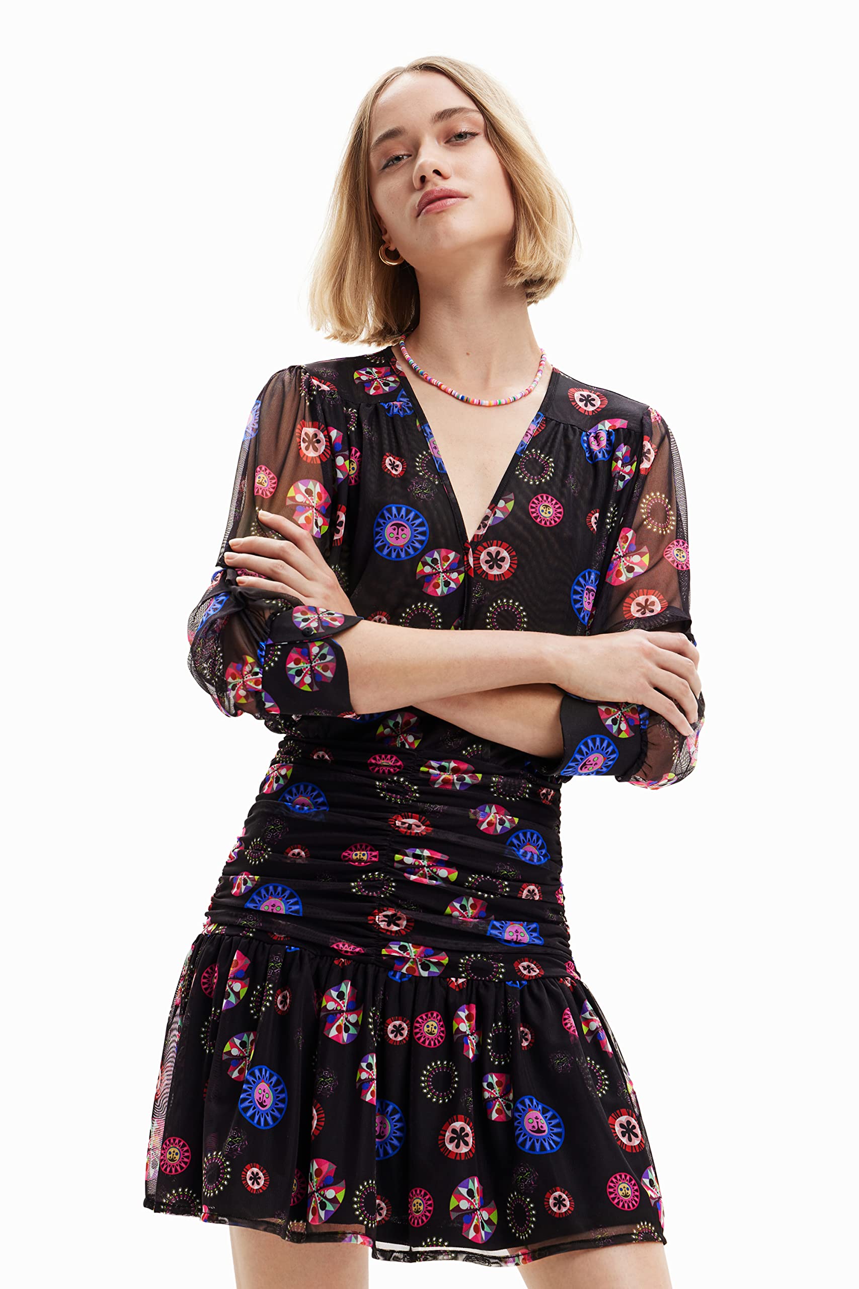 Desigual Vestido de Mujer, Negro, XXL