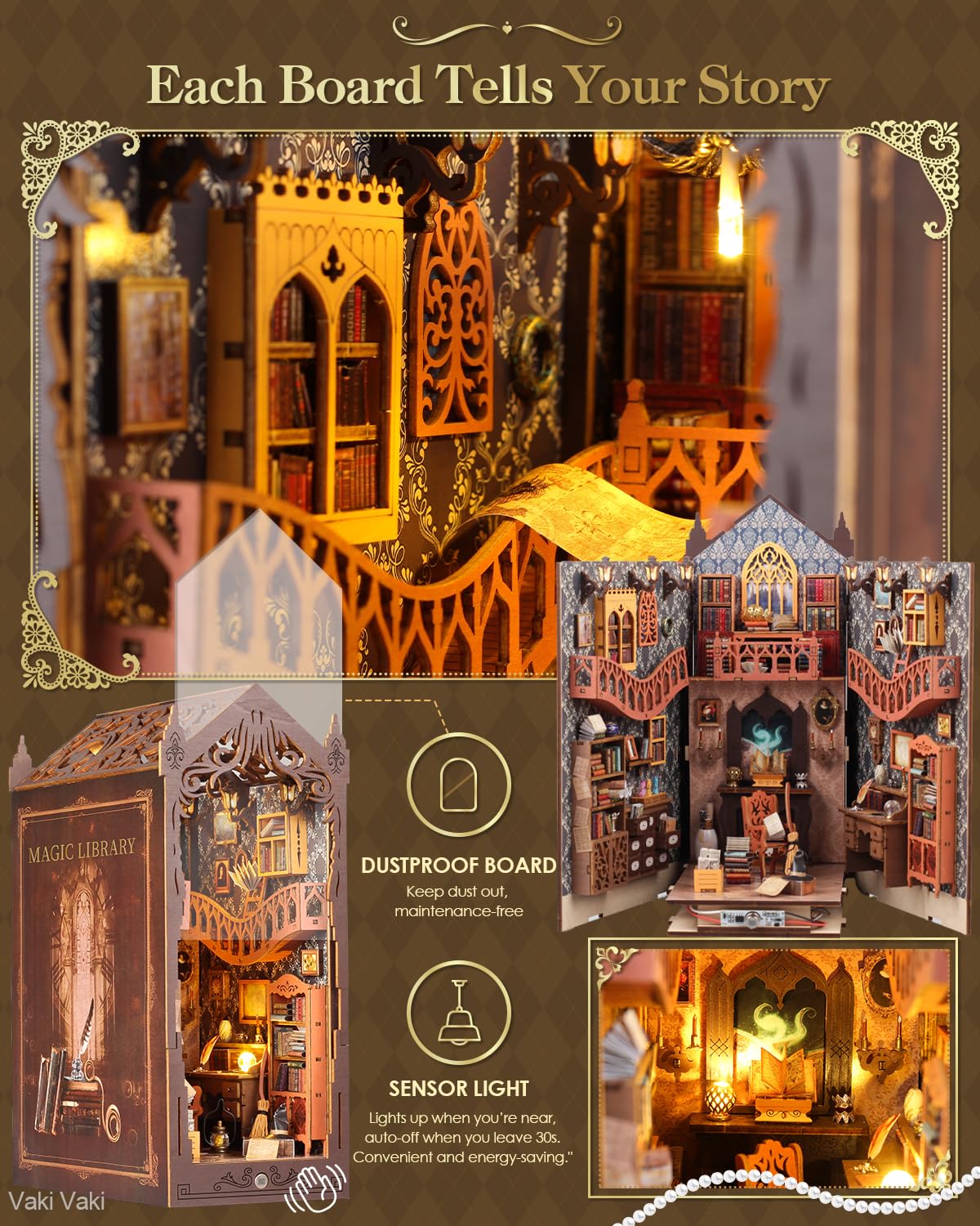 Amazon.com: Vaki Vaki [2026 New] Magic Bookstore Book Nook Kit
