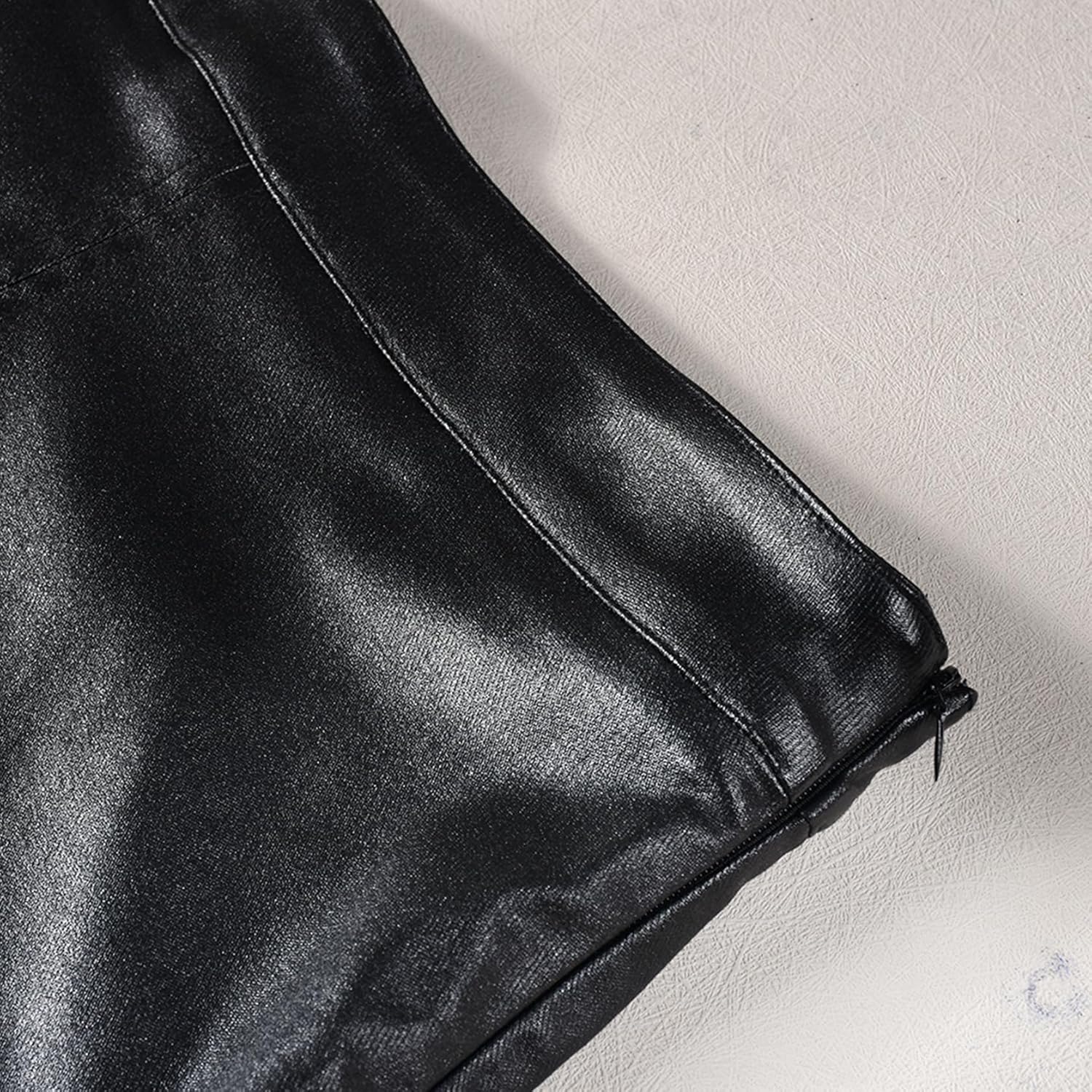 Long Skirts for Women Trendy High Waisted A Line Business Casual Leather Maxi Skirt with Slit Dressy - Image 2