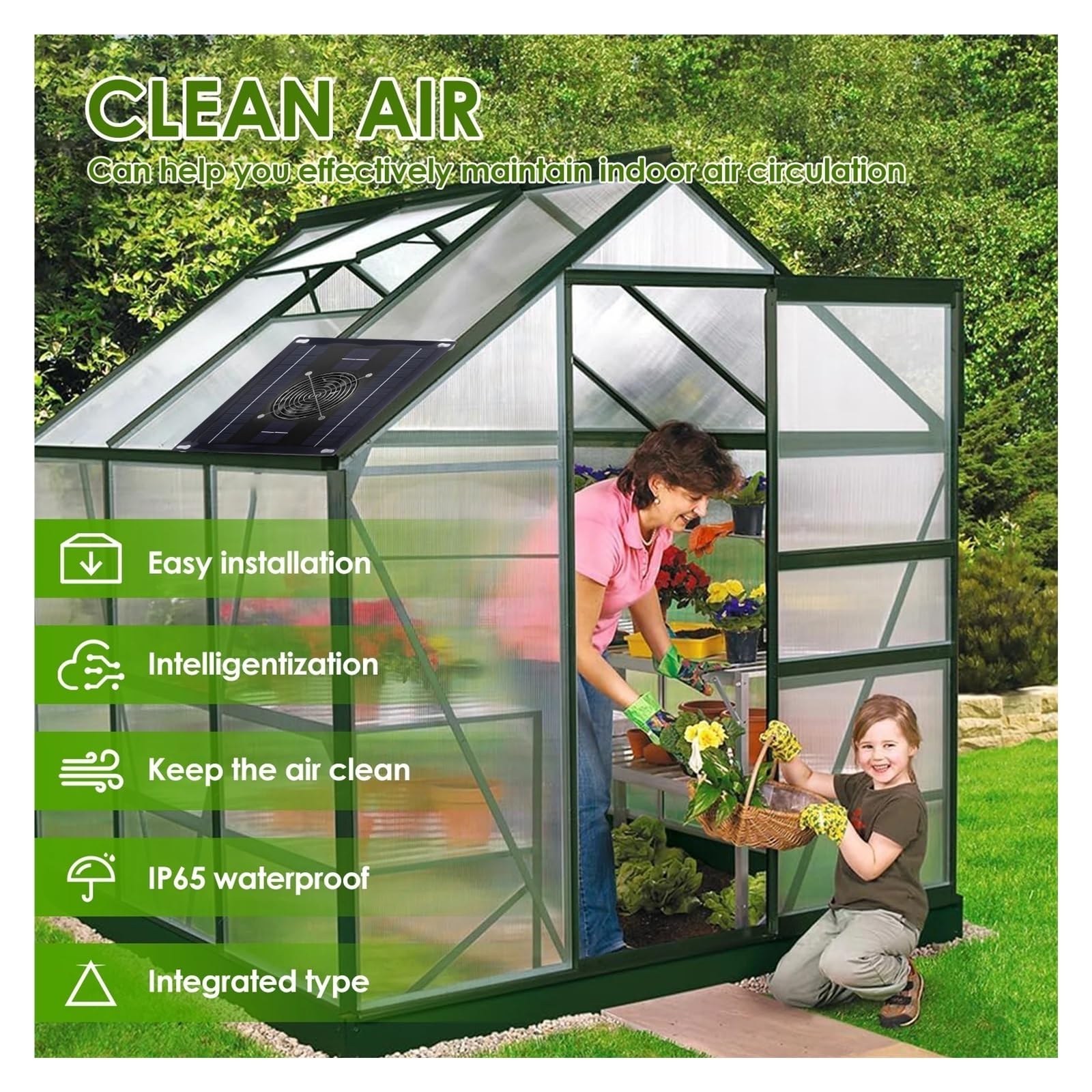 GDBAGKDQK Kit De Extractor Solar, Ventilador Eficiente For Invernadero, Portátil For Cobertizo, For, Casas For Mascotas En Exteriores Enfriamiento RáPido