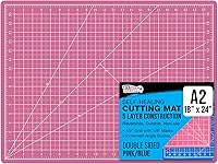U.S. Art Supply 18x24 Self-Healing Cutting Mat 5-Ply Double-Sided Pink/Blue Non-Slip for Quilting Sewing Crafts
