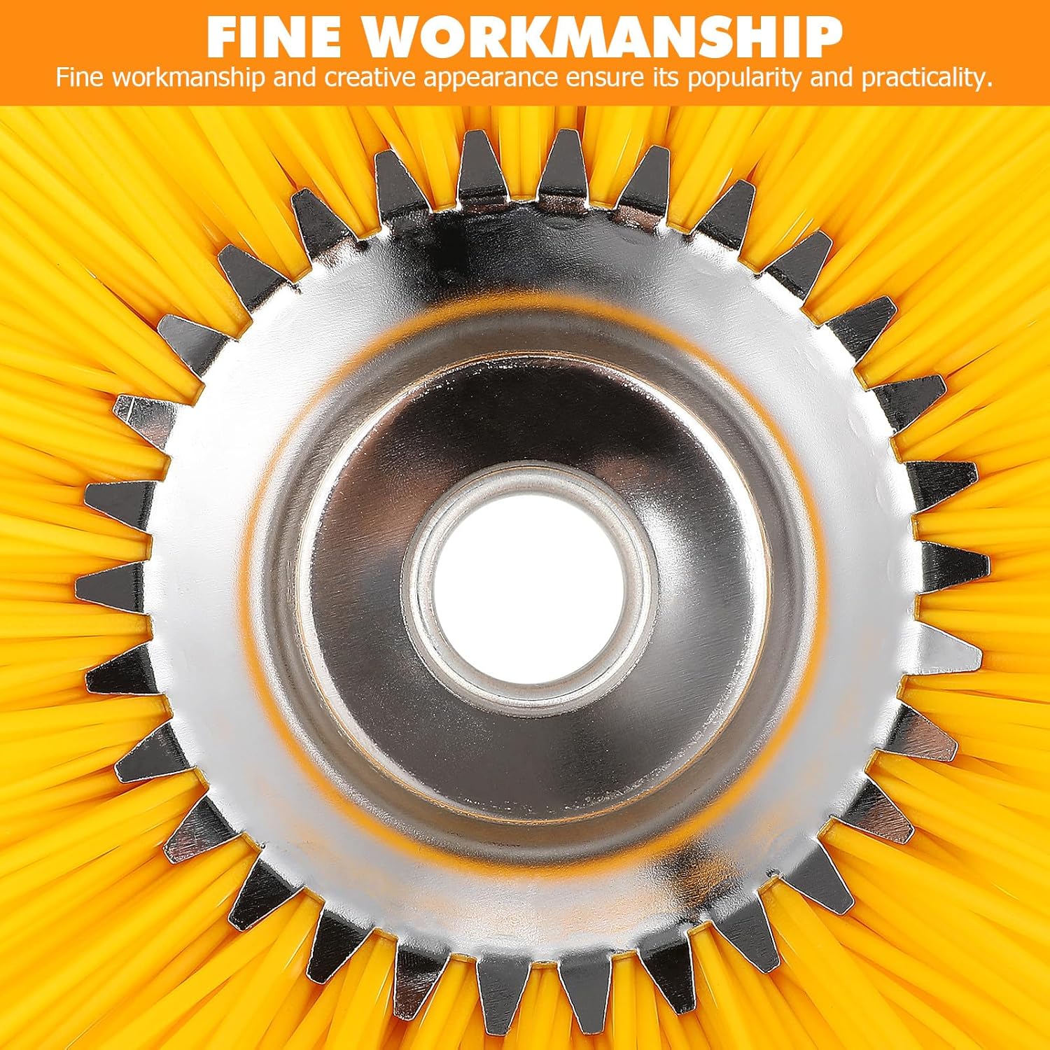 8-Inch Nylon Wire Brush Head Lawn Mower Replacement Part for Grass Cutting and Garden Edging Compatible with String Trimmers Rotary Wheel Attachment