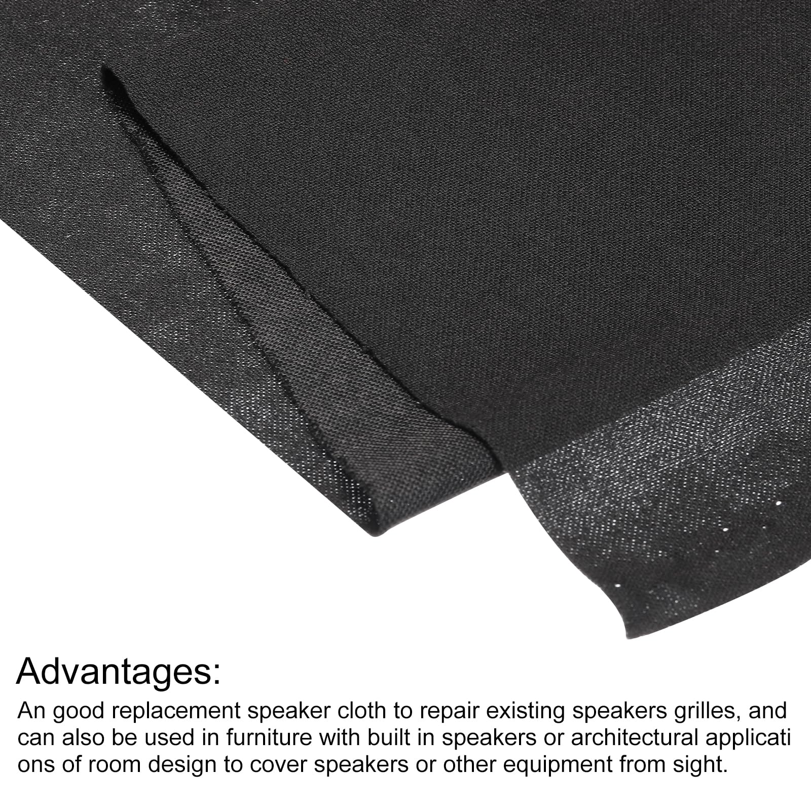 QUARKZMAN Tela de Rejilla Negra para Altavoces (No Tejido de Caña) Tela Antipolvo para Cajas Estéreo 150cm x 120cm 59 Pulgadas x 47 Pulgadas