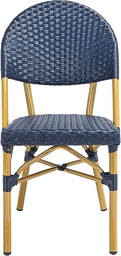 Miniatura 3 de Safavieh FOX5203D-SET2 Barrow - Silla de ratán para exteriores, color azul marino (juego de 2) sillón, 0