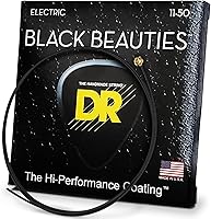 Vista 1 de DR Strings Cuerdas para guitarra eléctrica, Black Beauties-Black Coated, 11-50 (BKE-11)