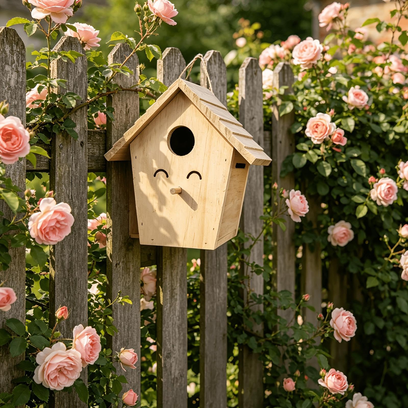 Nichoir en Bois Décoratif, Mini-nichoir avec Perchoir de Rechange, Idéal pour La Décoration de La Maison, du Jardin et de La Cour.