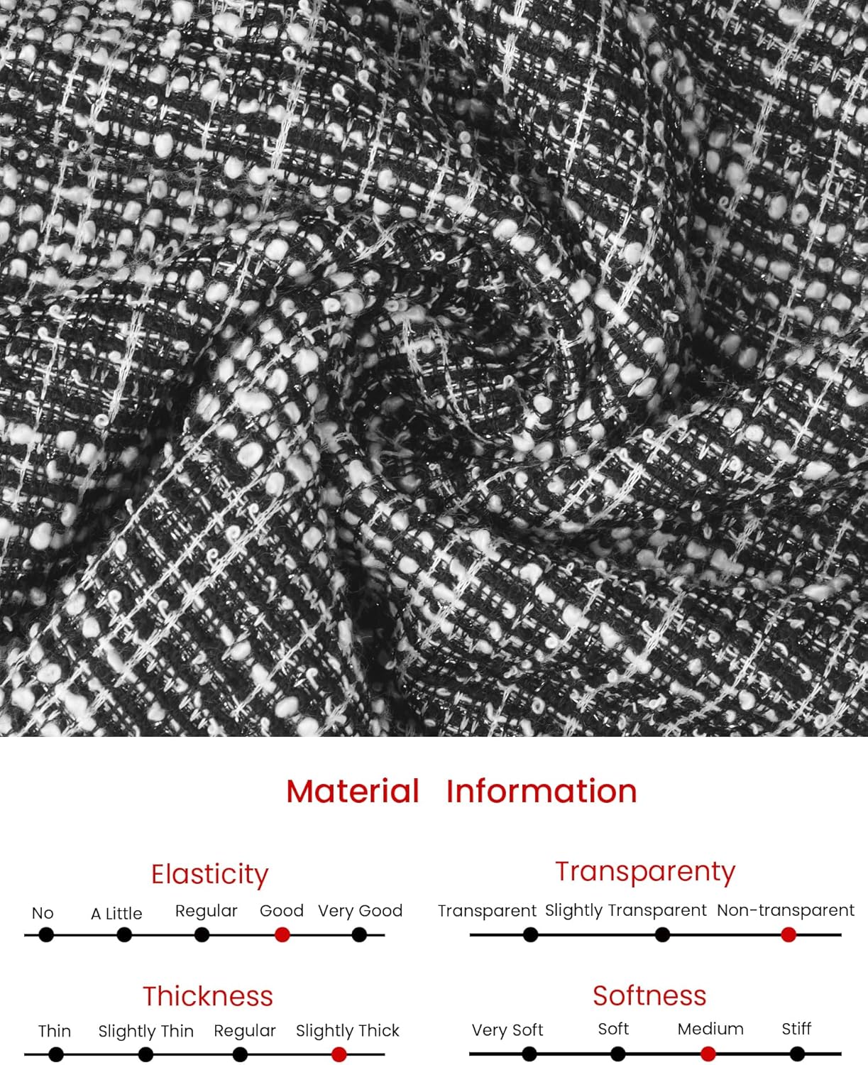 Women's Tweed Dress Formal Work Long Sleeve Sheath Dresses - Image 6