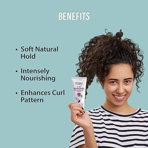 Miniatura 3 de XO Curls All Day Definition Gel con semillas de lino y aceite de argán, 3.4 onzas líquidas, terapia capilar unisex rizada para rizos naturales