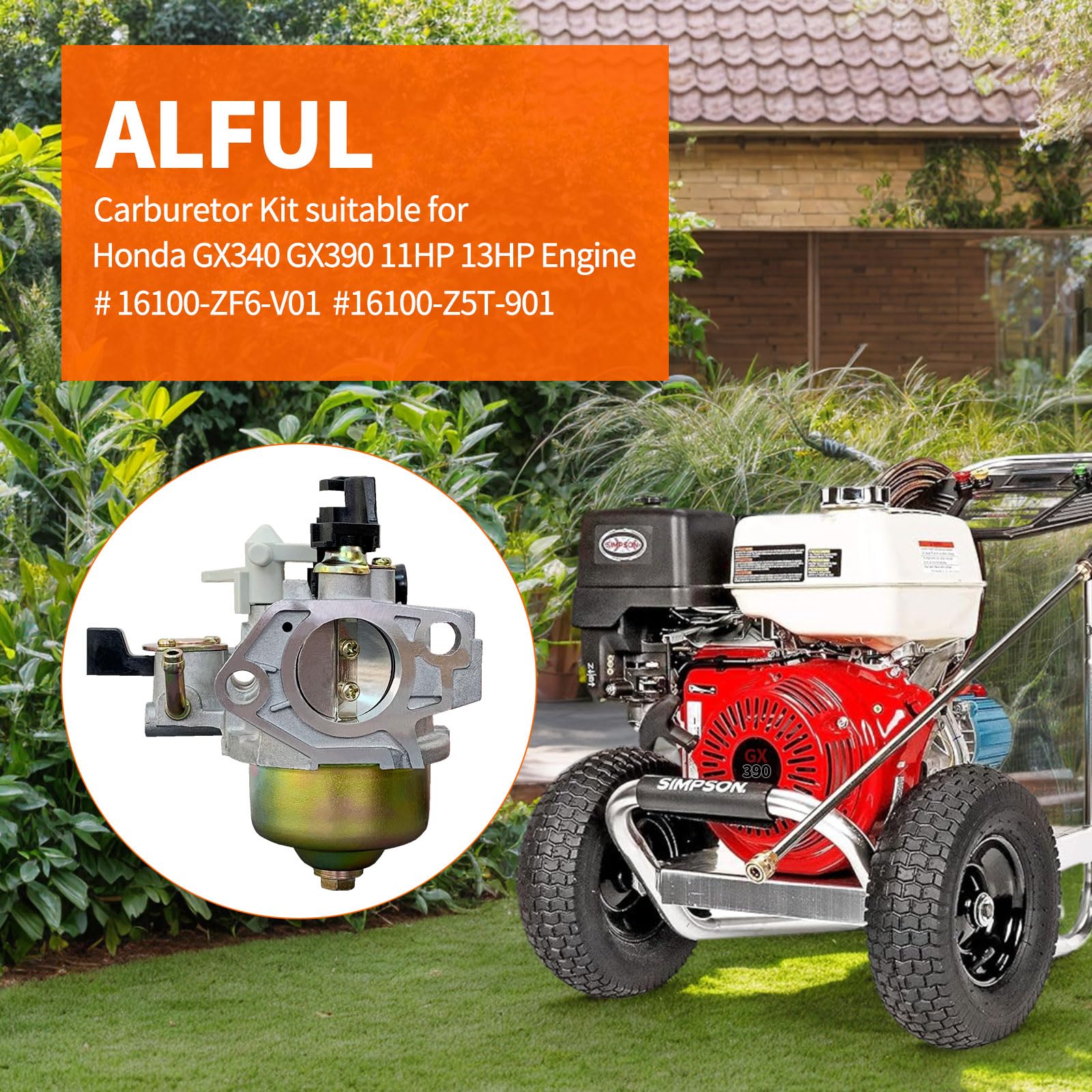 Vergaser für Honda Motor 11PS - 13PS GX340, GX390 / GX 340 390 / 16100-ZE3-V01