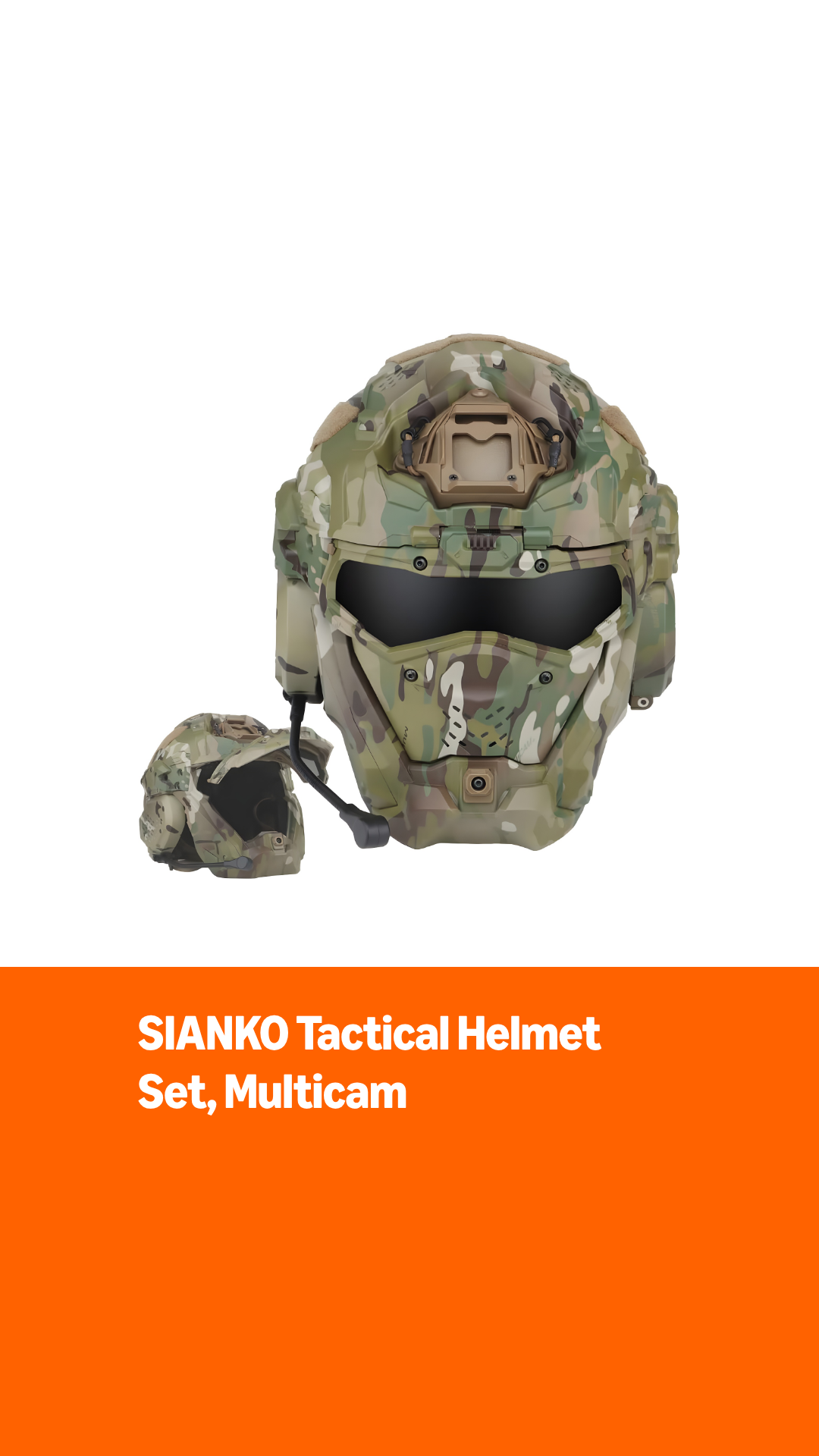 SIANKO Tactical Helmet Set,With HD Headset Anti-Fog Fan Adjustable