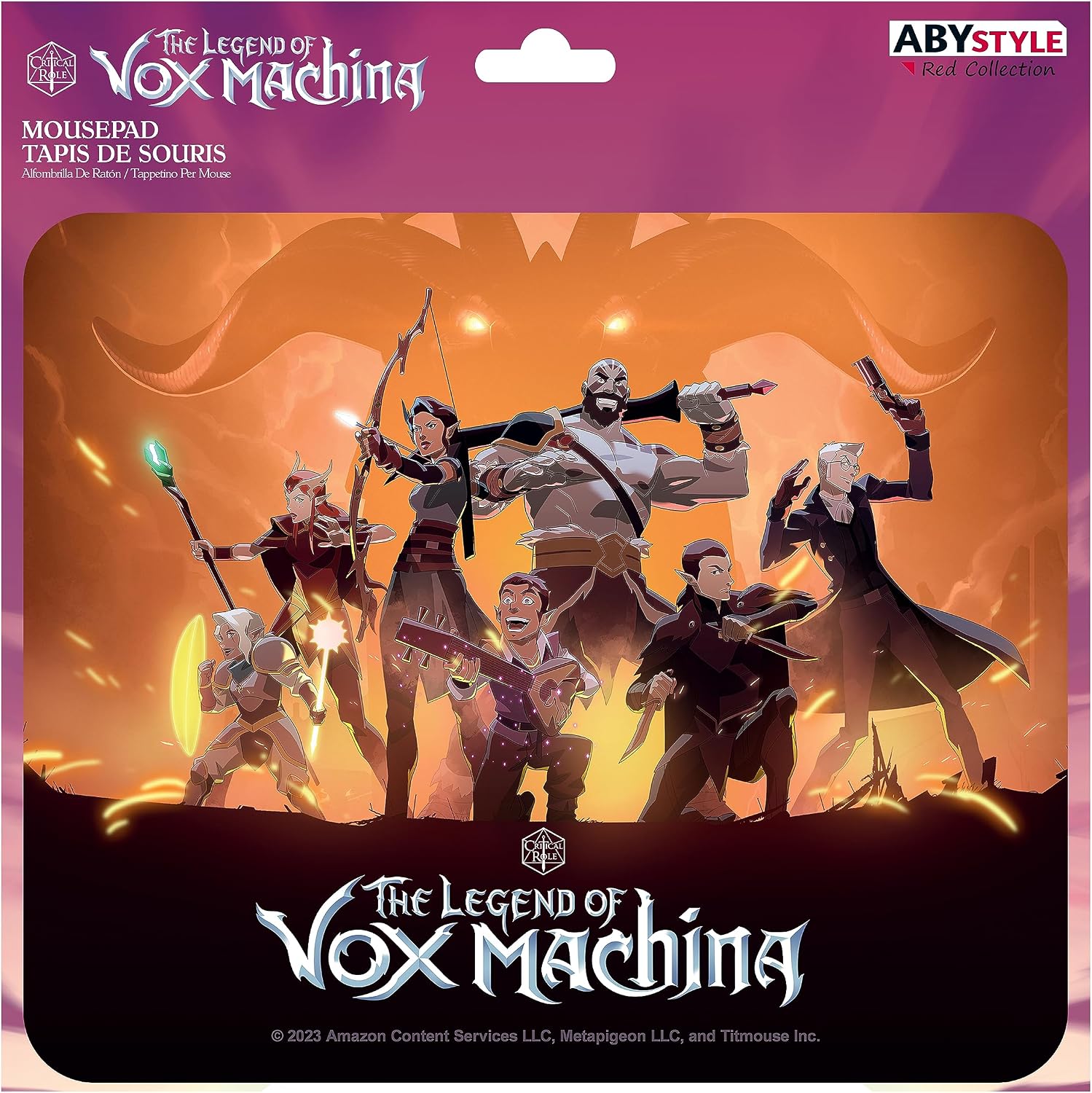 ABYSTYLE The Legend of Vox Machina Group Flexible Mousepad 9.25" x 7.7" Non Slip Rubber Mouse Pads Office Desktop Rectangle Mouse Mat Action Fiction Television Gift