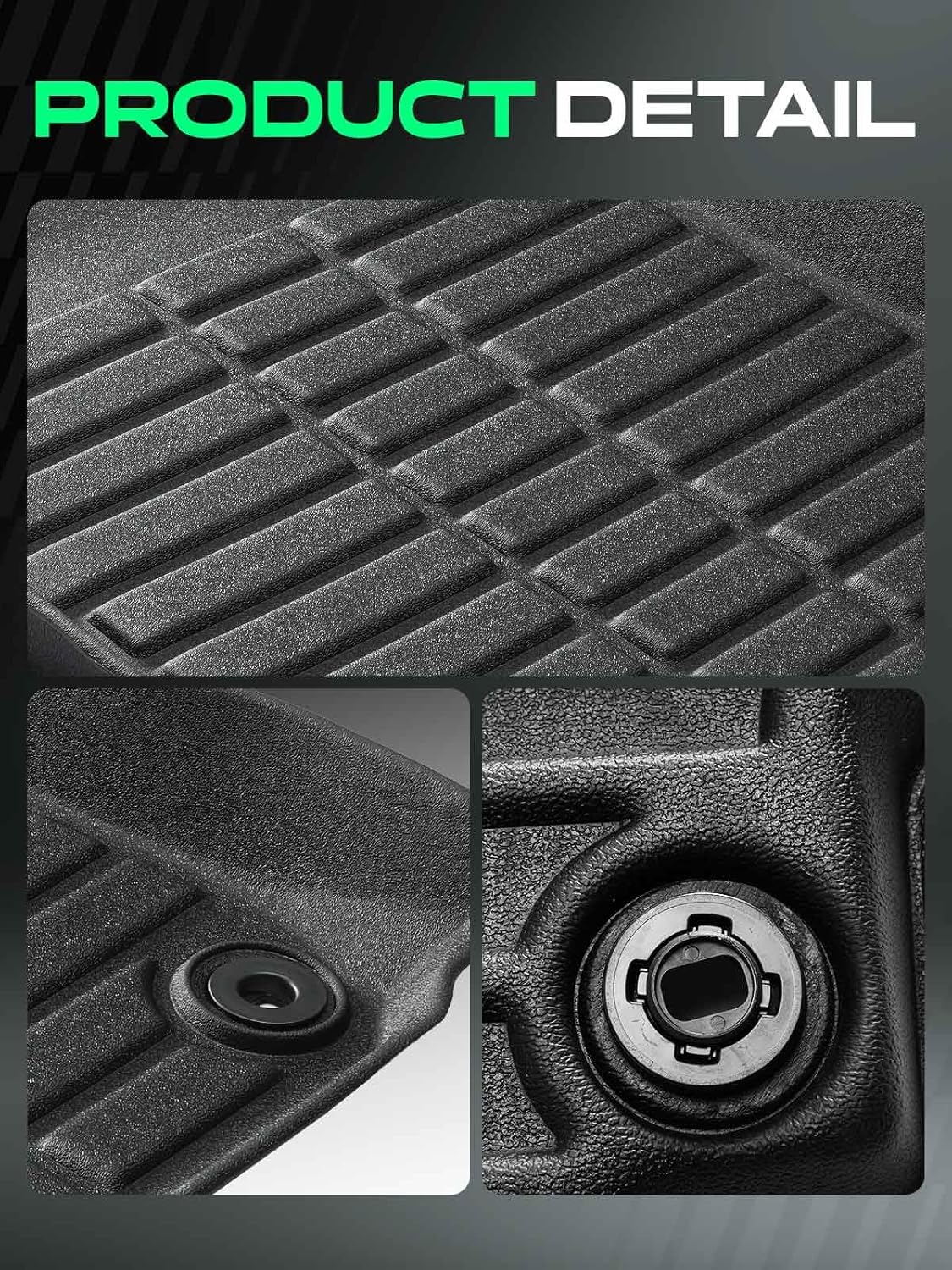 YHTAUTO Floor Mats & Cargo Mat Compatible with 2012-2017 Toyota Camry, TPE Floor Liners All-Weather Protection Custom Fit, 1st & 2nd Row & Trunk Mat, Set of 4