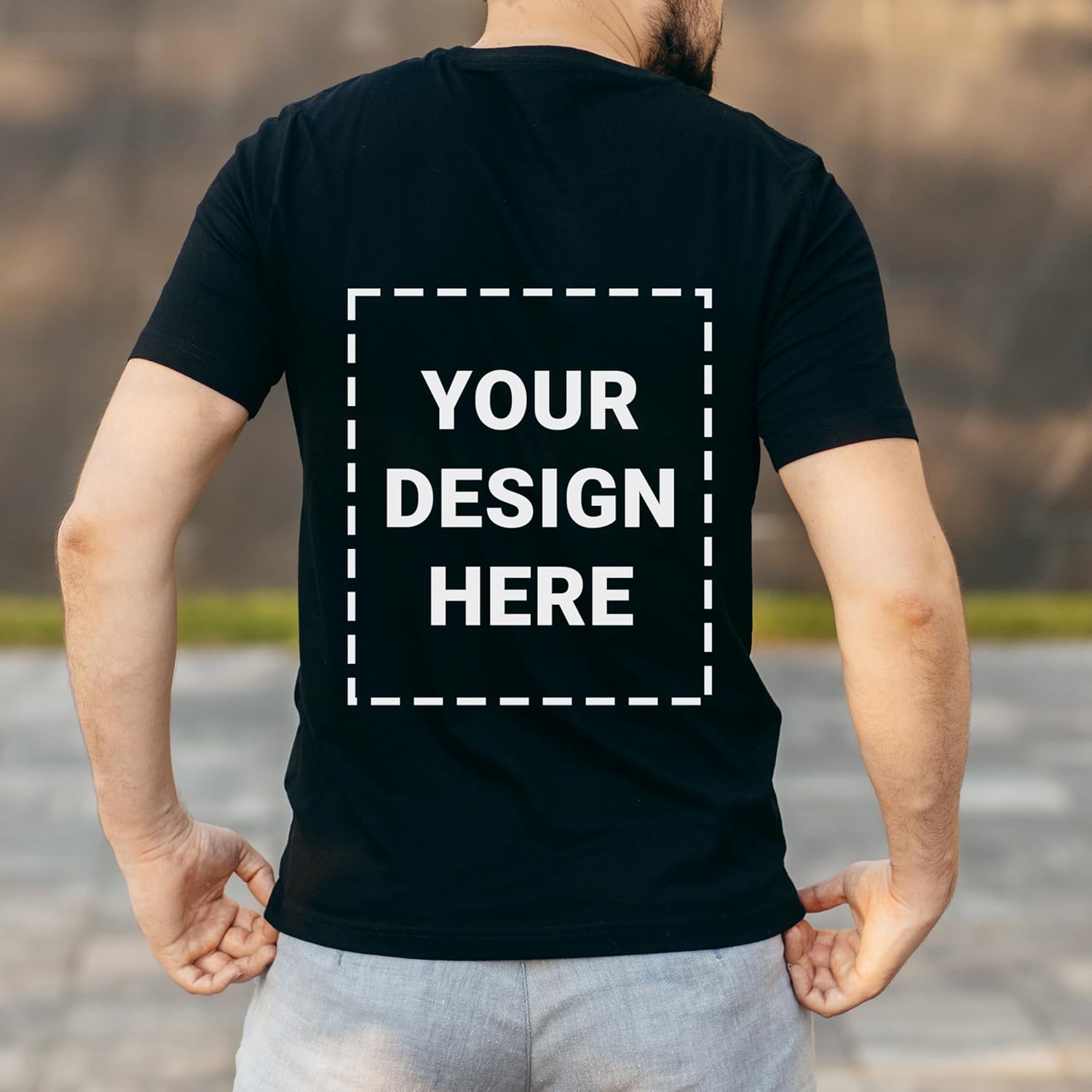 BILLIONHATS Custom T-Shirts for Men – Personalized Cotton Blend Shirt with Photo, Logo, or Text Front & Back Print (6 Pack, US, Alpha, Medium, Regular, Regular, Black)