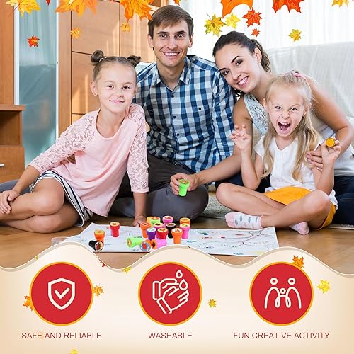 Miniatura 4 de Jenaai 72 sellos de otoño para niños, regalos de fiesta de otoño, sellos de tinta a granel, regalos de fiesta de Acción de Gracias, varios sellos