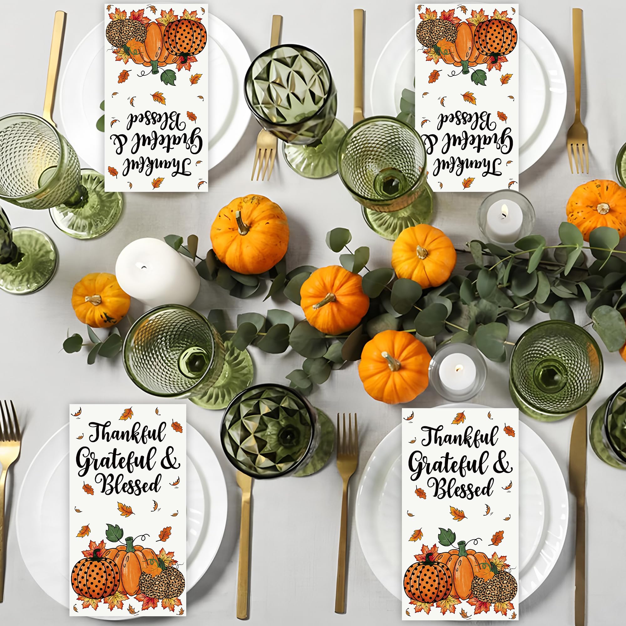 50 tovaglioli di carta usa e getta a 3 strati con zucca e foglia d'acero, per festa del Ringraziamento, raccolto autunnale, cena a casa, cucina, vacanze, feste, 50 pezzi