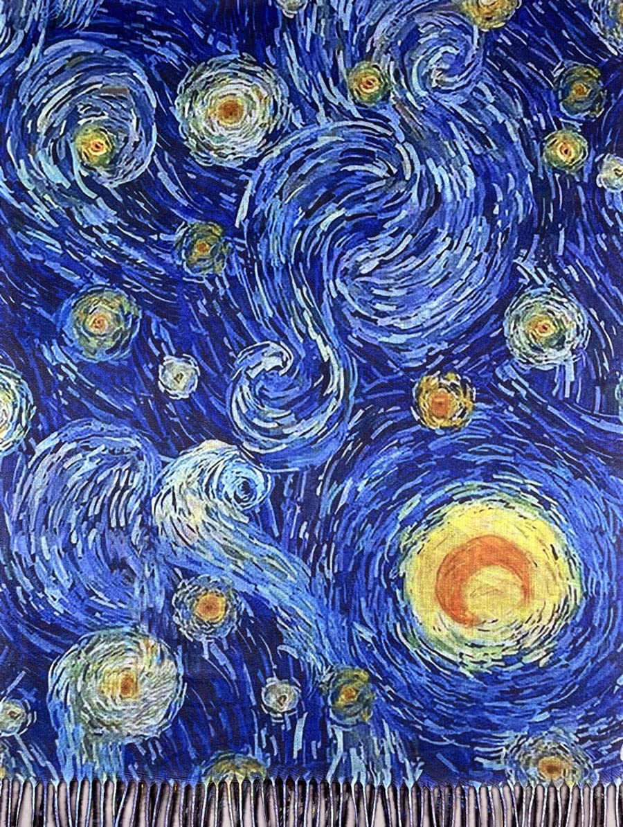 Sciarpa artistica da donna di Van Gogh, ideale come regalo reversibile, scialle morbido, pashmina, in confezione regalo