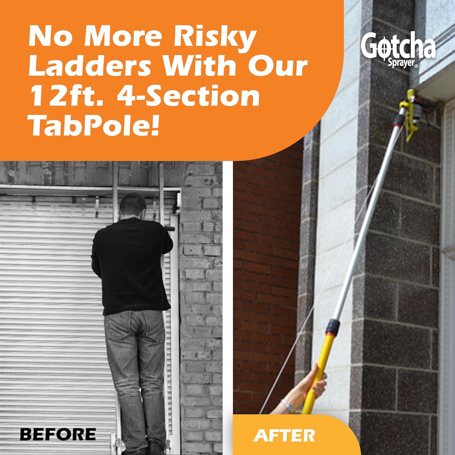 Pro USA-Made Flash Combination Kit - Includes a 9 LED Flashlight & 12ft. Spray Can Extension Pole - Pest Control to Easily Spray Hard-to-Reach Areas Day & Night