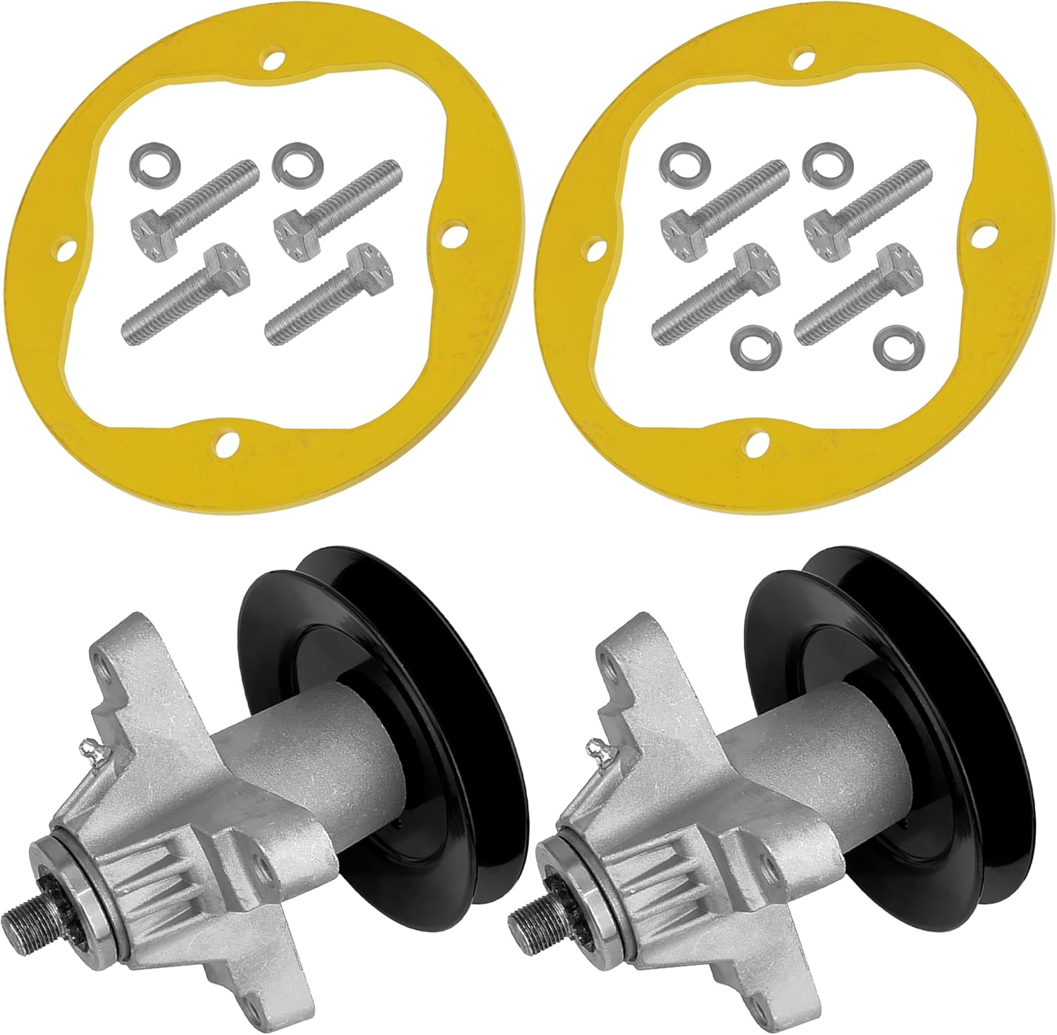 Caltric 2 Set Spindle Assembly with Deck Ring Compatible with MTD Compatible with Cub Cadet 618-04126 918-04126 918-04125