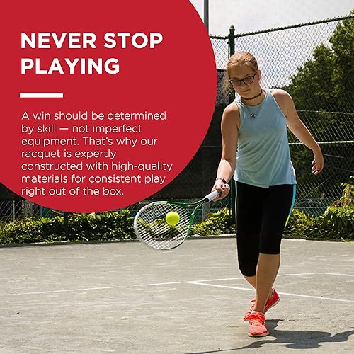 Vista 20 de Gamma Sports - Raqueta de tenis juvenil: raqueta de tenis Quick Kids de 19 pulgadas, raquetas de tenis juveniles prestrung para niños y niñas