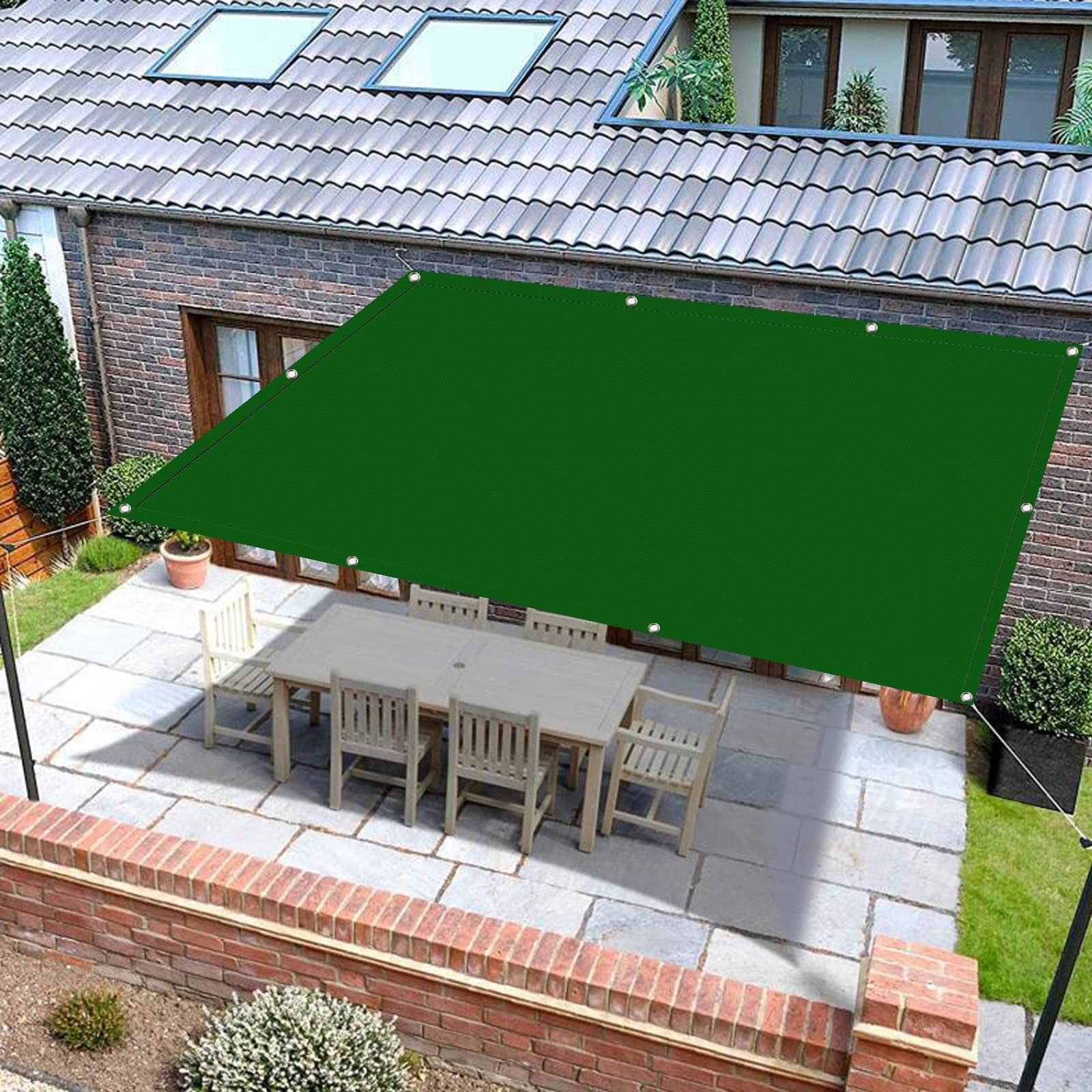 Voile pare-soleil imperméable pour balcon et camping : fraîcheur verte sur votre terrasse