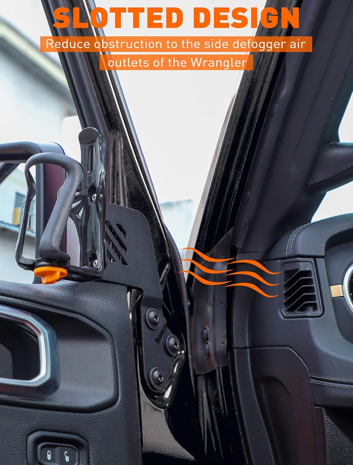 Savadicar Door Cup Holder Compatible with Jeep Wrangler (JL) & Gladiator (JT) 2018-2025, Fit Standard Bottles 2.2 to 3.1 Inch, Extension Accessories for Jeep, Left Side, Black