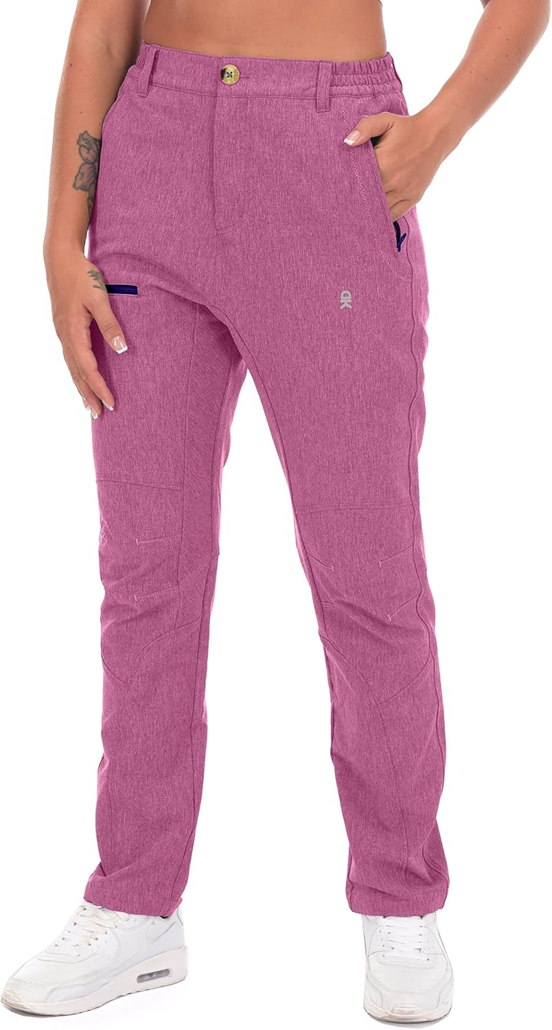 Little Donkey Andy Women's Midweight Cargo Hiking Pants UPF 50+ Travel Casual Trousers with Pockets XS-XXL