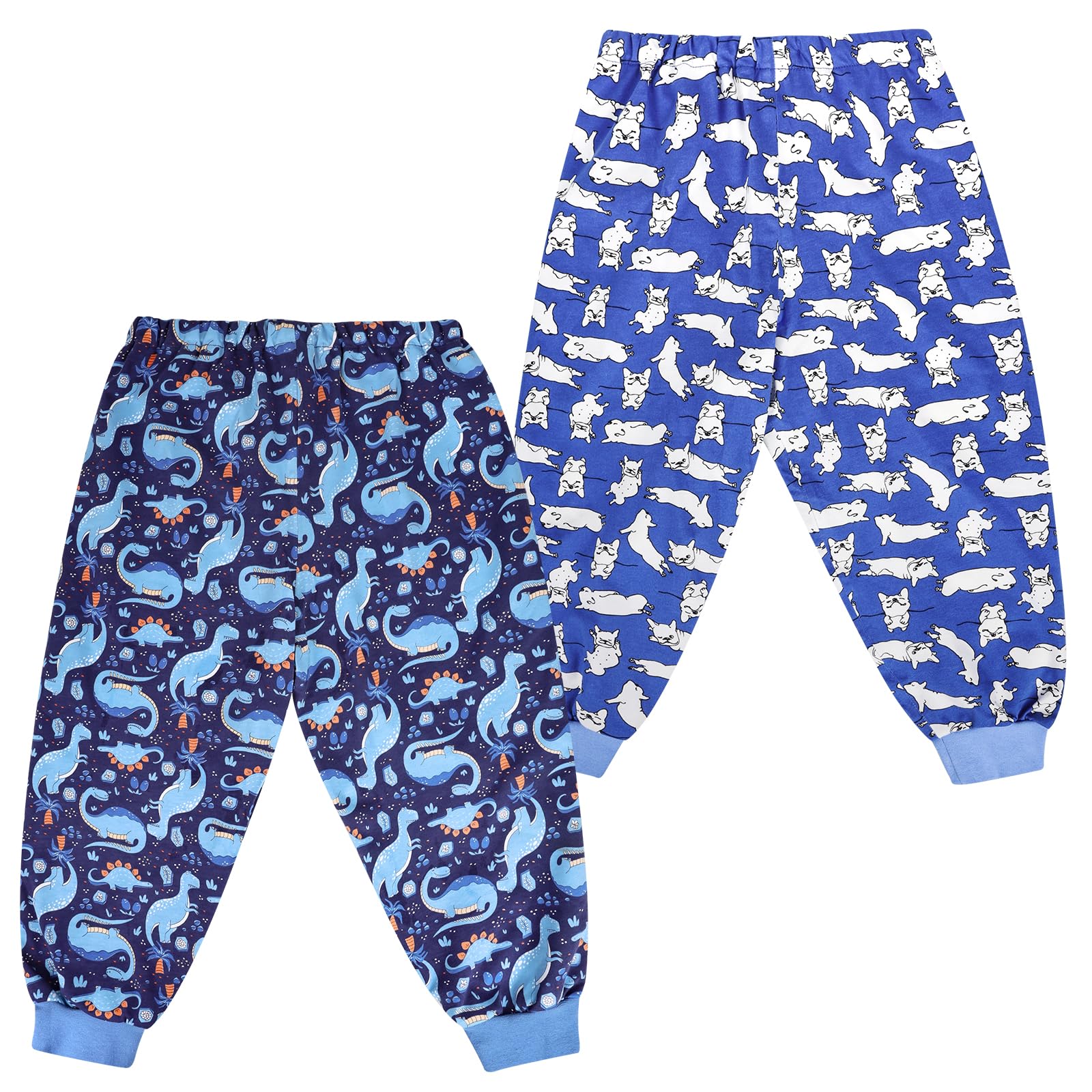 FLYISH DIRECT Pantalon d'apprentissage Propreté, 2 Paires de Couches-culottes Absorbantes, Culotte Apprentissage Garçons, Culotte Enfant Apprentissage en Coton Réutilisable, 5-7 Ans, Dino & Chien, L