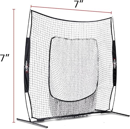 Miniatura 5 de Web Flex Spider Series Rebounder 3 x 3 pies y red de calcetines de béisbol y sóftbol de 7 x 7 pies  Red de paso trasero ajustable + red de golpeo