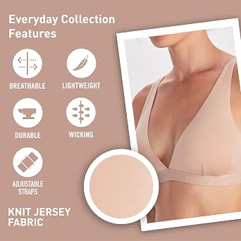 ExOfficio Women's Everyday Bralette - Lightweight Knit Jersey Travel Bra with Adjustable Straps