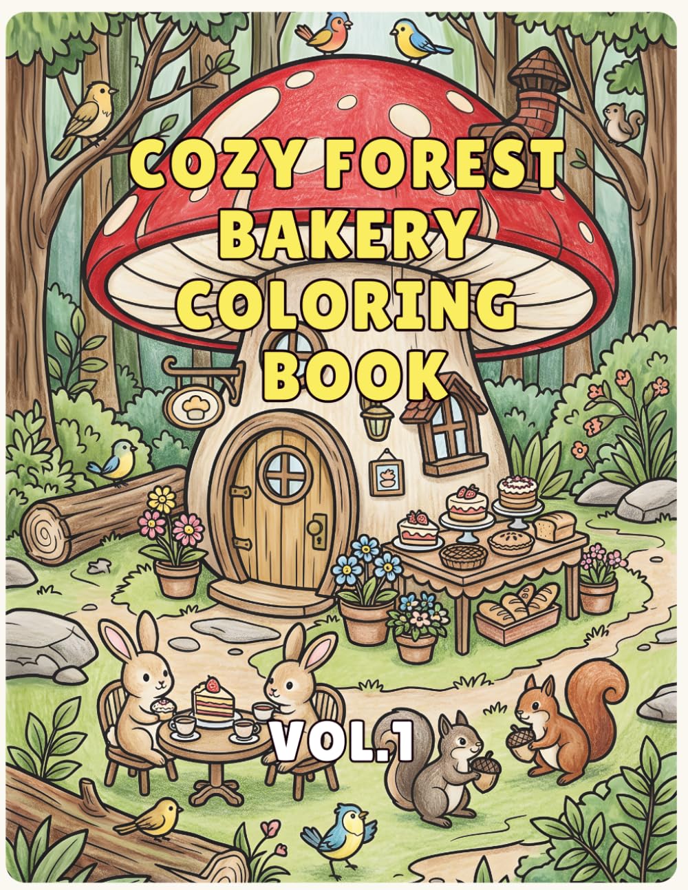 Cozy Forest Bakery Coloring Book: Bold & Easy Woodland Bakery Scenes Filled with Warm Bread, Sweet Pastries, Cottagecore Cafés, Magical Forest ... Whimsical Unicorn Treats for Teens and Adults