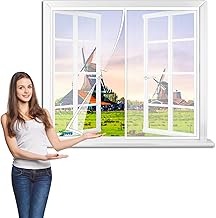 Magnetic Mosquito Net Window 100 x 100 cm Magnetic Door Curtain Roll-Up Insect Fly Mosquito for Children and Pets 【White】