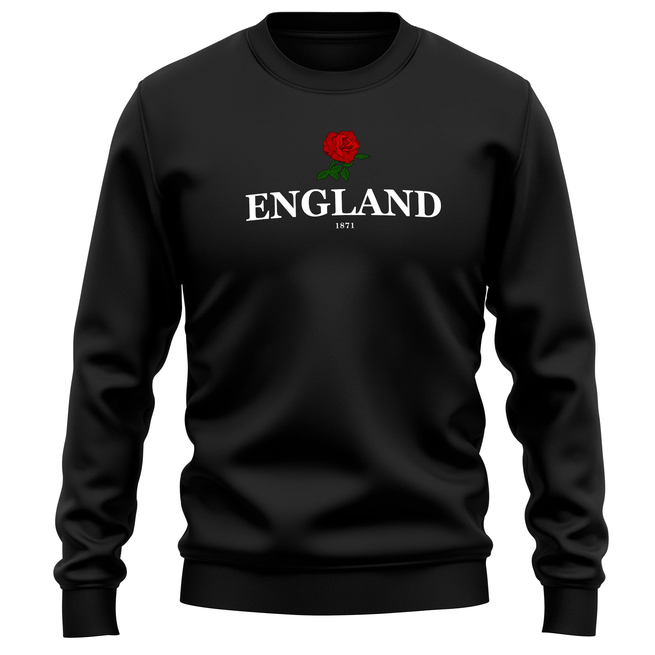 Purple Print HouseEngland 1871 Mens Sweatshirt Rugby Supporters English Red Rose Badge Jumper Nations Sweater