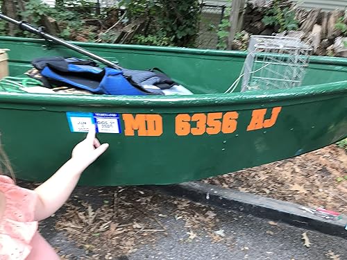 Miniatura 7 de MxNumbers - Par de calcomanías de número de registro de barco, juego de dos calcomanías personalizadas de números de identificación y letras de