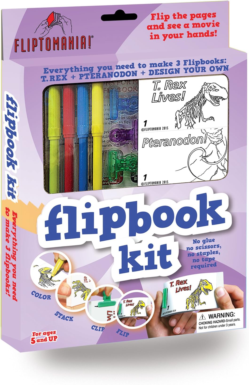 Dinosaurs T-Rex/Raptor DIY Flipbook Kit