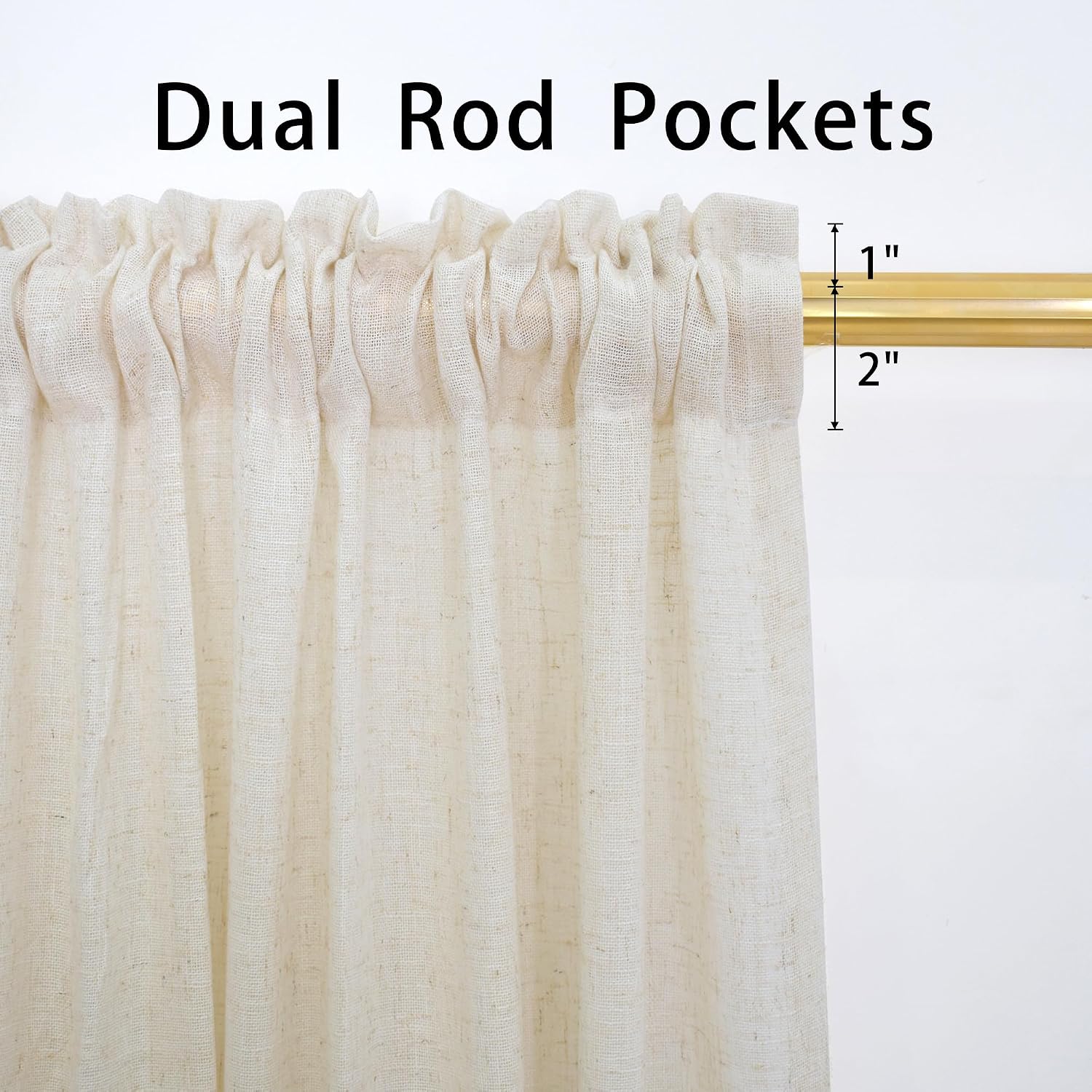 Beige Sheer Tier Curtains 24 inch Natural Crude Linen Textured Short Small Mini Cafe Kitchen Curtains over Sink Vintage Rustic Farmhouse Cabinet Caravan Door Bathroom 2 Panelss Rod Pocket 34"x24"