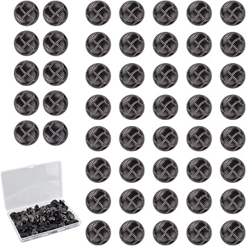 50 PCS Black Faux Leather Football Pattern Buttons, 18 mm Imitation Leather Button with Shank, Round Replacement Set for DIY Sewing Embellishment Jacket Coat Sport Coat