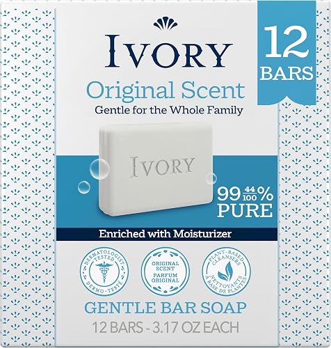 Ivory Gentle Bar Soap, Designed for Whole Family, 99.44% Pure Formula, Plant-Bas