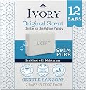 Ivory Gentle Bar Soap, Designed for Whole Family, 99.44% Pure Formula, Plant-Based Cleanser, Made Without Heavy Perfumes, Parabens & Phthalates, For All Skin Types, Original Scent, 3.17 oz (12 Count)