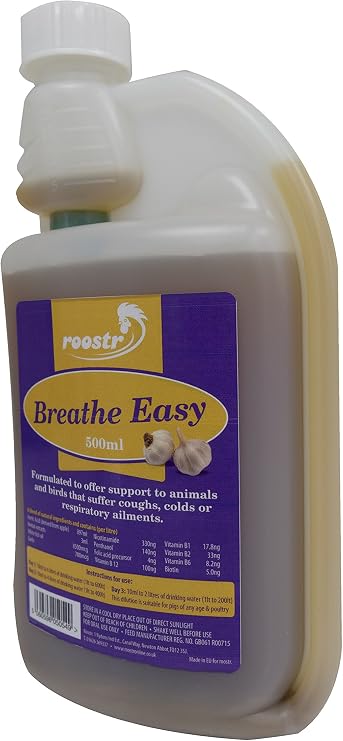 Roostr 500ml Respite Breathe Easy - Help Coughs and Colds for Chickens, Poultry, Pigs Hatching Eggs