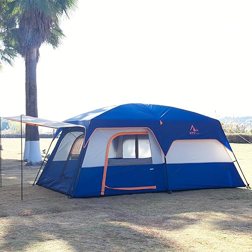 Miniatura 6 de KTT Extra Large Tent 6-10-12-14 Person(Style-B),Family Cabin Tents,2 Rooms,3 Doors and 3 Windows with Mesh,Straight Wall,Waterproof,Double Layer,Big